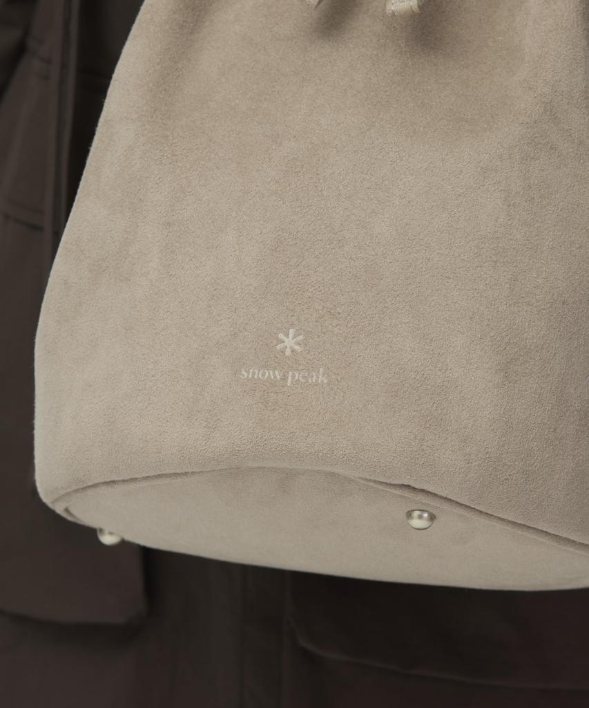Ultra Suede Drawstring Bag [Snow Peak] (GREIGE)