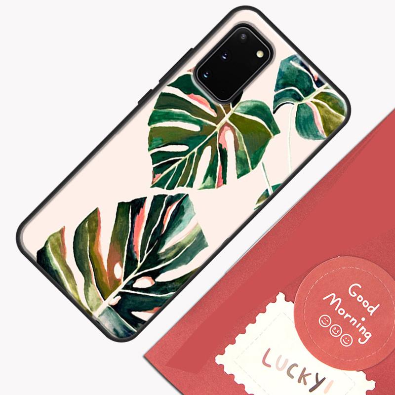 Leaves Monstera Green Phone Case For Samsung Galaxy S24 S26 Ultra S20 S21 S22 S23 S25 Plus S10 S25 FE Cover Shell