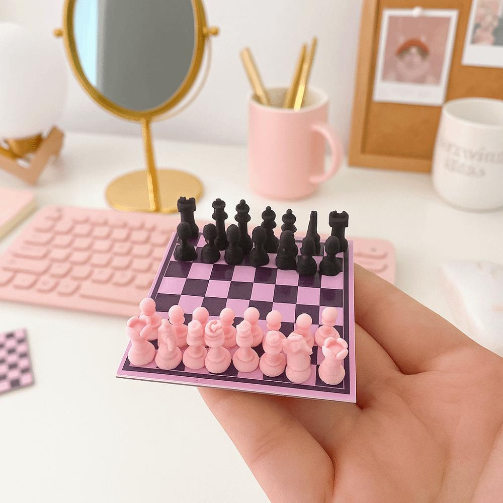 Handmade Mini Pocket Size Chess Set Chessboard International Chess Set  Toy Accessories