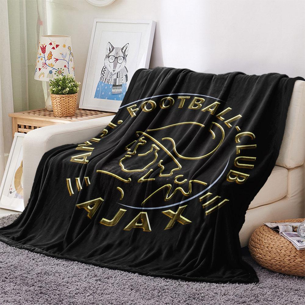AFC Ajax Amsterdam Printed Flannel Blanket, soft throw for bedroom sofa, washable,soccer fan merchandise, great gift.