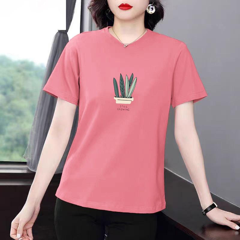 Women's Plus Size Trendy Summer Short-Sleeve T-Shirt - Loose, Stylish, Belly Covering Casual Top