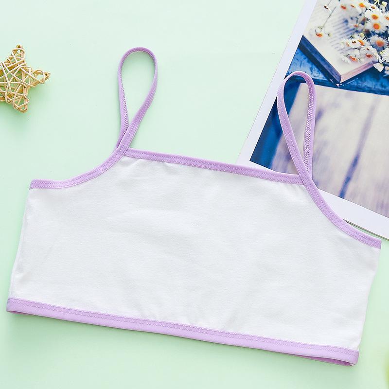 Girls' Cotton Camisole Bra for Ages 8-12 - Breathable Summer Underwear for Medium and Large Children