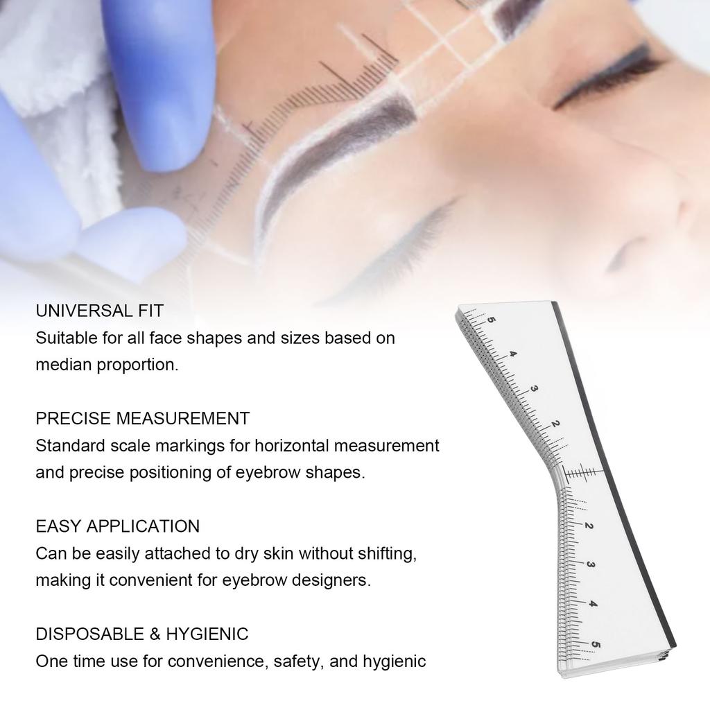 100 Pcs Disposable Eyebrow Ruler Stencils Stickers V Shaped Eyebrow Mapping Stickers for Symmetrical Shaping