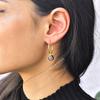 Natural Raw Garnet earrings Red Garnet small hoop earrings for daily wear Raw gemstone earrings Handmade earrings Bridesmaid jewelry