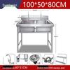 Thickened 304 Stainless Steel Double Bowl Kitchen Sink