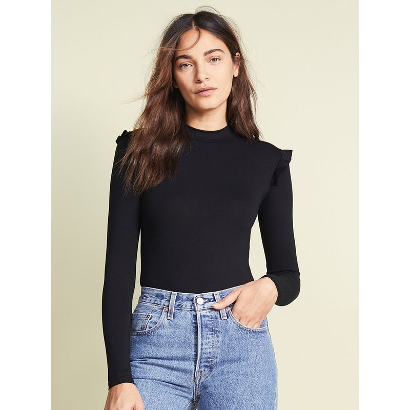 Ruffle Top Women's Spring & Fall 2025 New Arrival Slimming Long Sleeves T-shirt Inner Match Slimming Bottoming Shirt Fashion Goddess Fashion