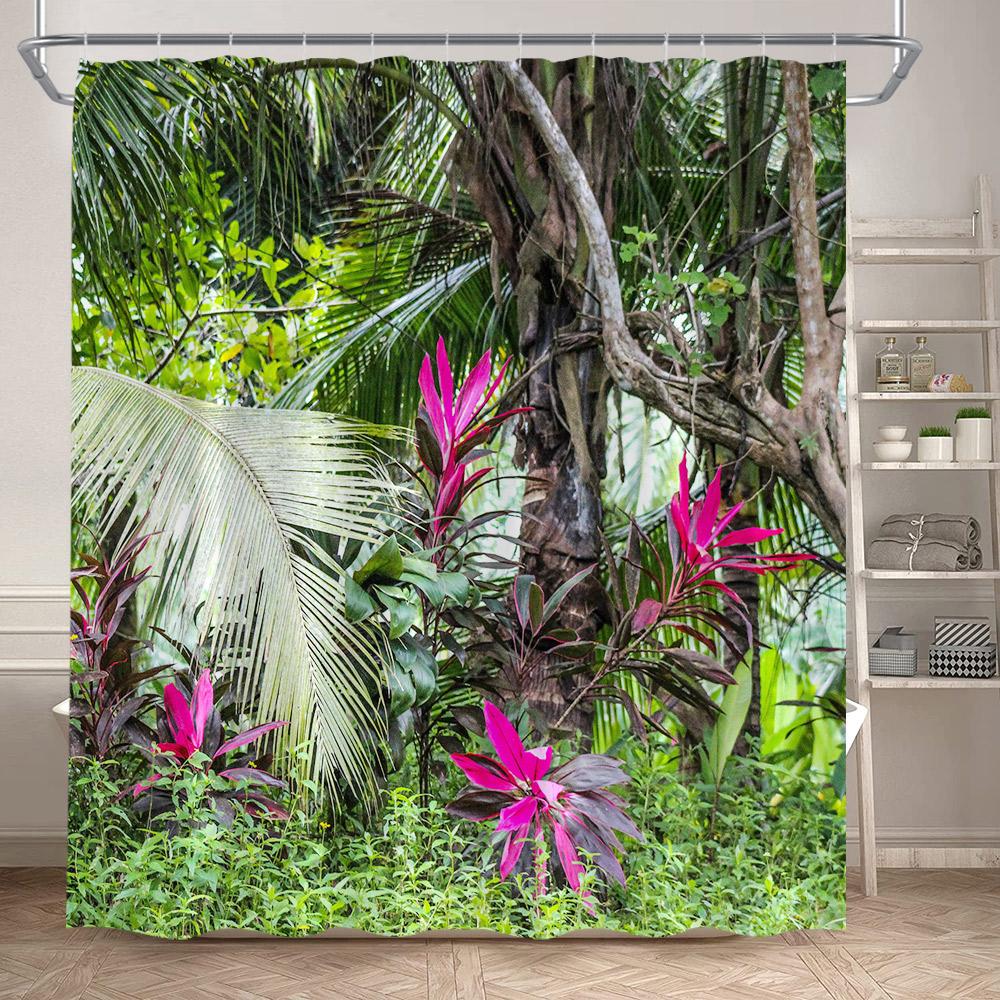 

Forest Park Landscape Shower Curtains Spring Trees Greenery Natural Garden Scenery Wall Hanging Polyester Bathroom Curtain Decor W60H190(CM)-1 Pcs