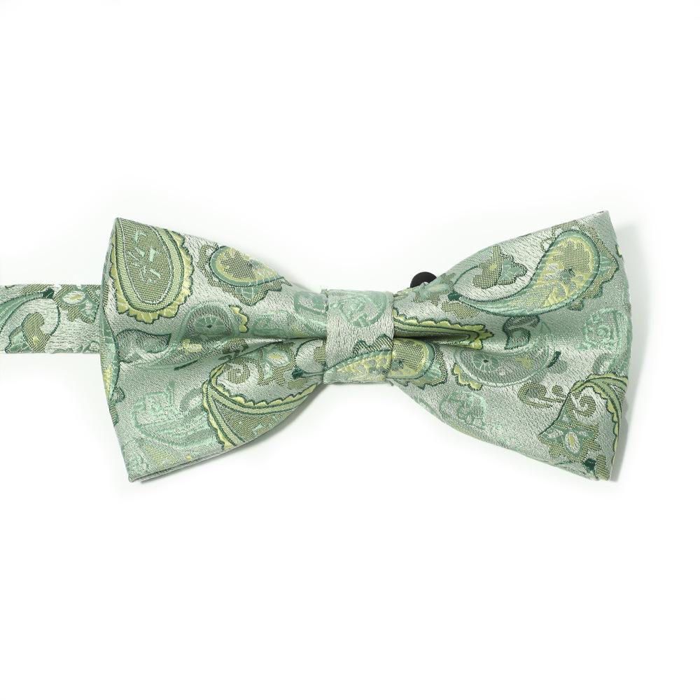 Мужской однотонный жаккардовый галстук-бабочка с узором пейсли