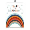 Stella Arcobaleno Numero Alfabeto Citazione Asilo Cartoni Animati Arte da Parete Pittura su Tela Poster e Stampe Immagini per Decorazione Stanza Bambini