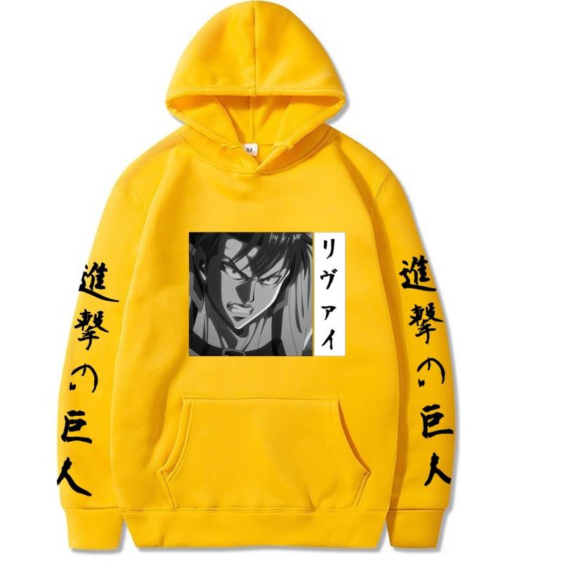 Japanese Animation Attack On Titan Men's Hoodie Vintage Unisex Pullover Vintage Graphic Hoody Tops Oversize Clothing