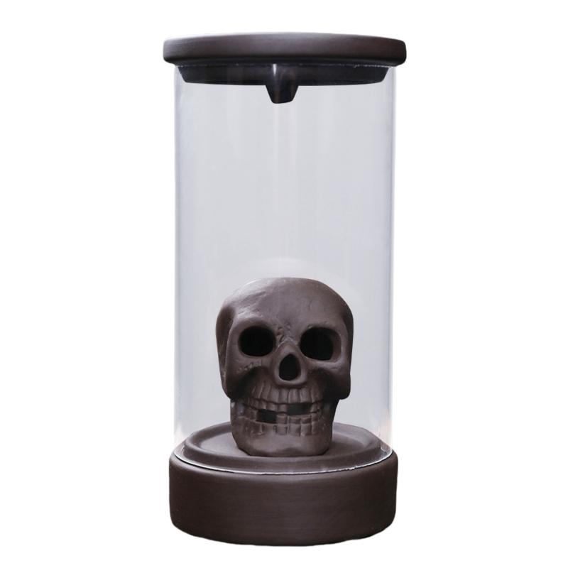 Skull LED Backflow Incenses Cones Burners Ceramics Waterfall Incenses Holders for Meditations Home Decoration 1