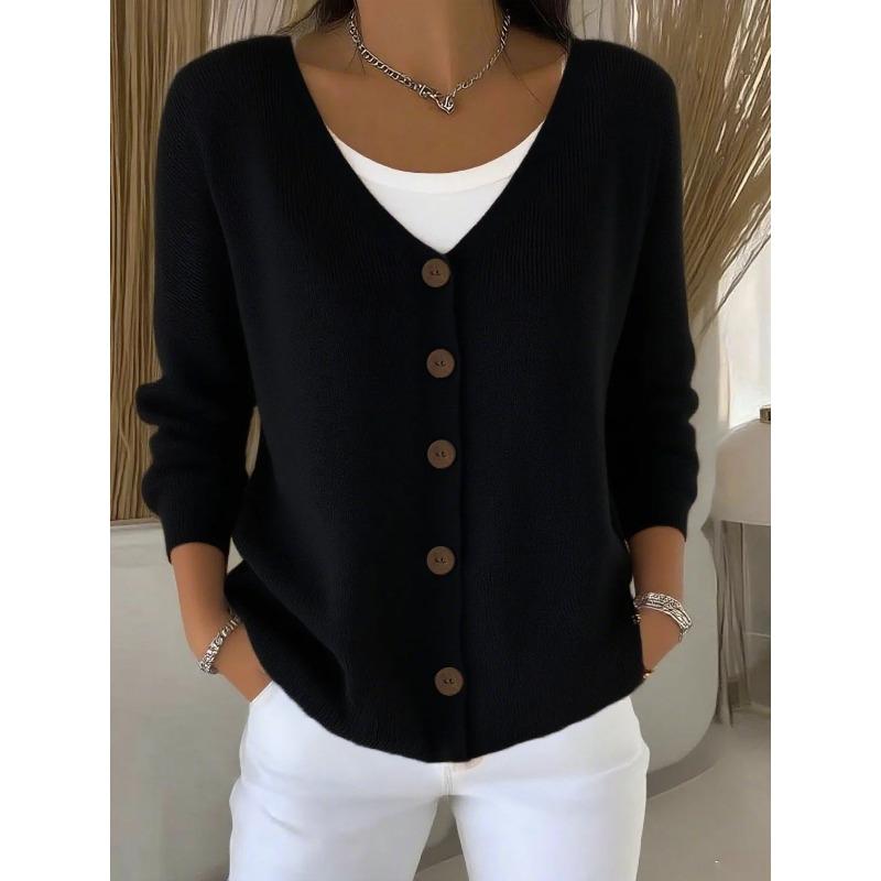 Autumn and Winter New Style Knitted Cardigan for Women Solid Color Casual Fashion Sweater Jacket Women's
