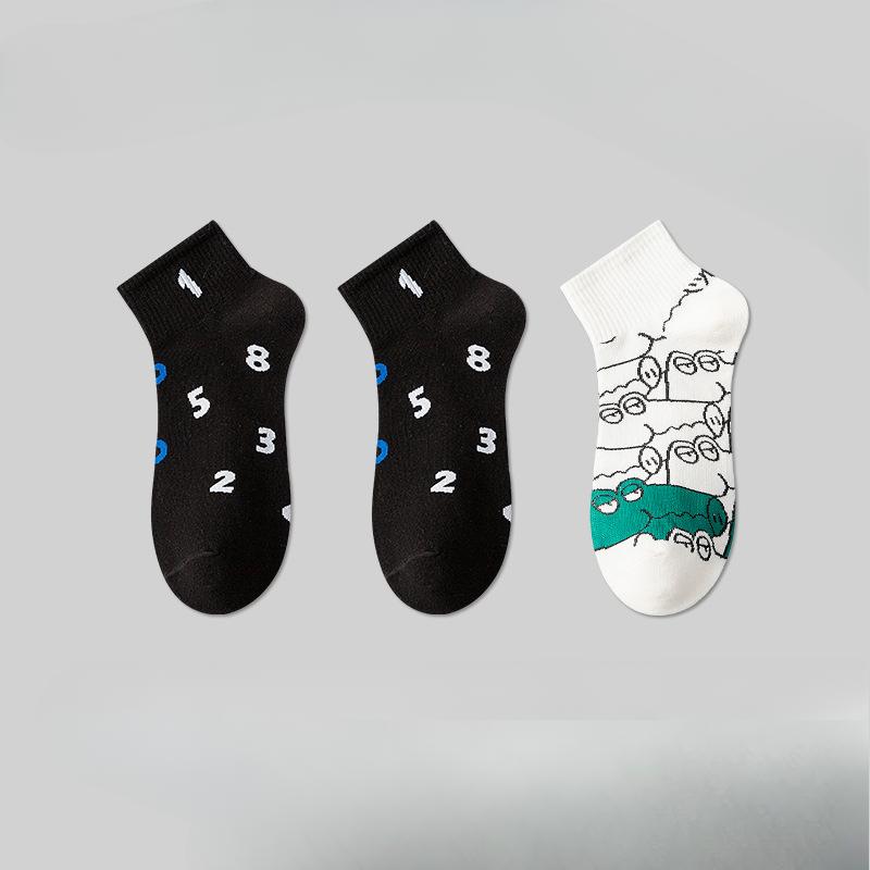 3 Pairs of Boys Spring and Summer Thin Cotton Antiodor Sports 7a Antibacterial Socks