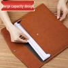 A4 Leather Korean Style Large Capacity Magnetic Snap File Folder