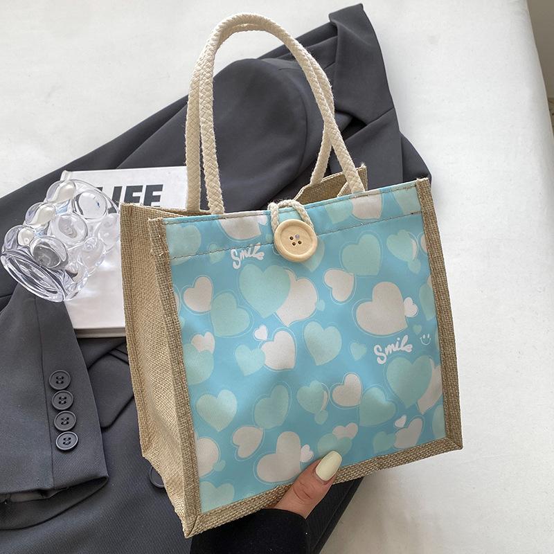 Cute Cartoon Love Souvenir Girl Japanese Ins Small Tutoring Bag Summer Outing Hand Bento Bag