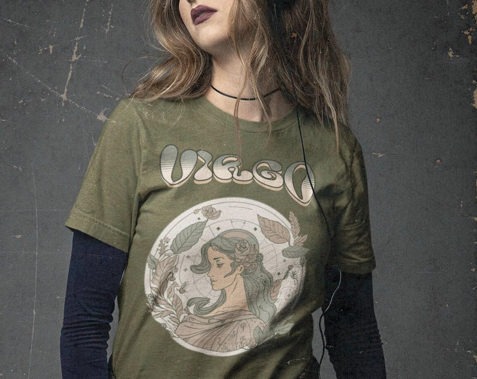 Vintage Zodiac Virgo Tee: Celestial Astrology T-Shirt S