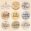 Billbotk Farmhouse Coasters Set of 8, Ceramic Drink Coaster for Coffee Table Decor, Funny House Warming Gifts for New Home, 4 Inches
