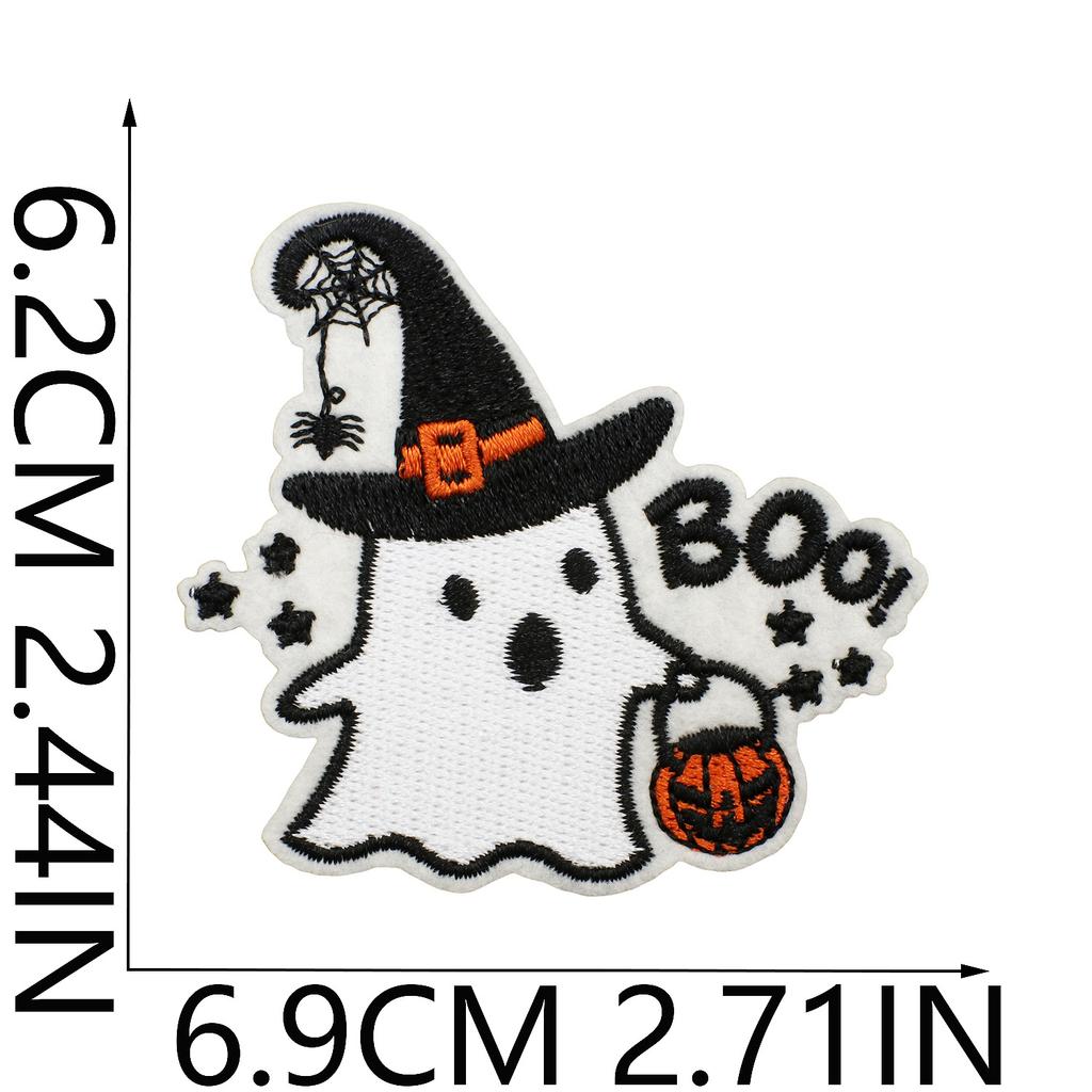 Halloween Cat Ghost Embroidery Cloth Sticker Holiday Decoration Flowers Witch Embroidery Chapter A Piao Bicycle Patch Sticker