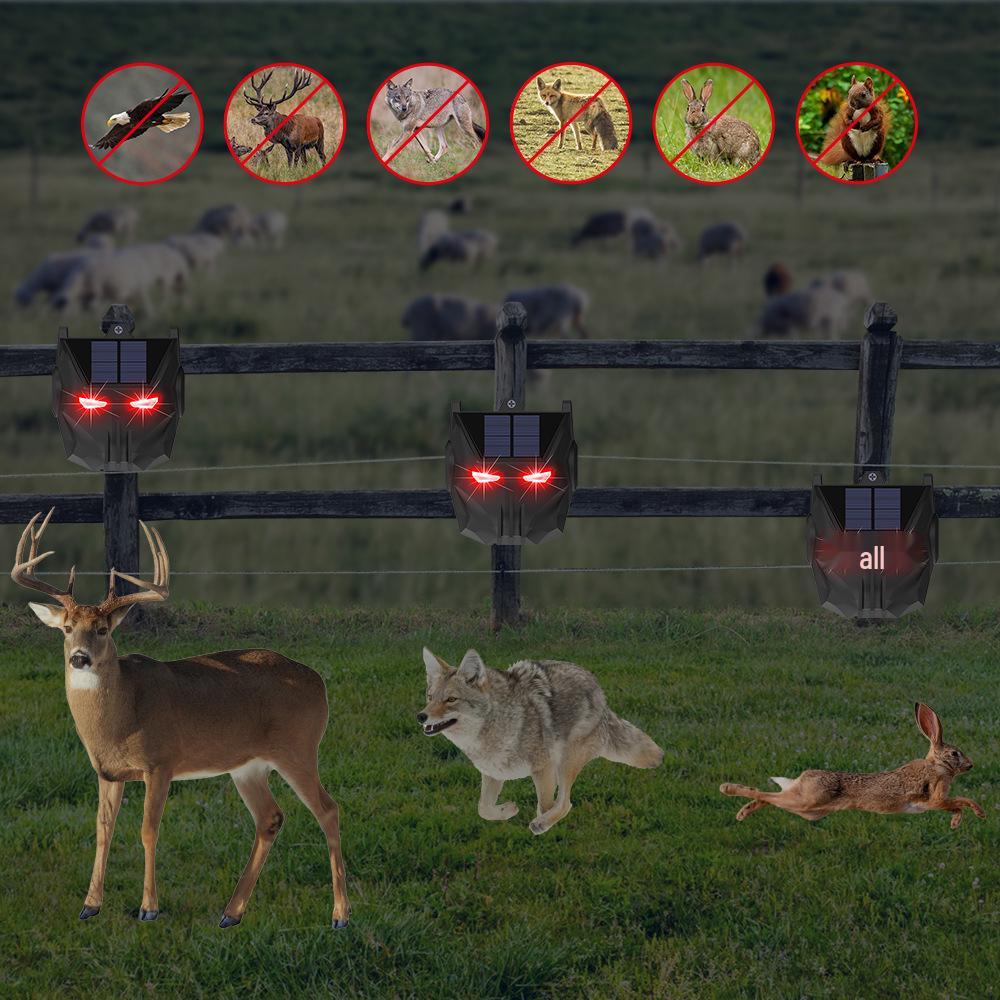 Solar-Powered Red Light Repellent for Rabbits, Wolves, Bears, Deer, and Weasels