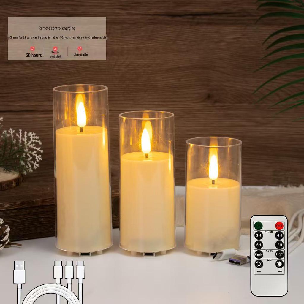 Acrylic LED Candle Light with Swaying Flame and Cup