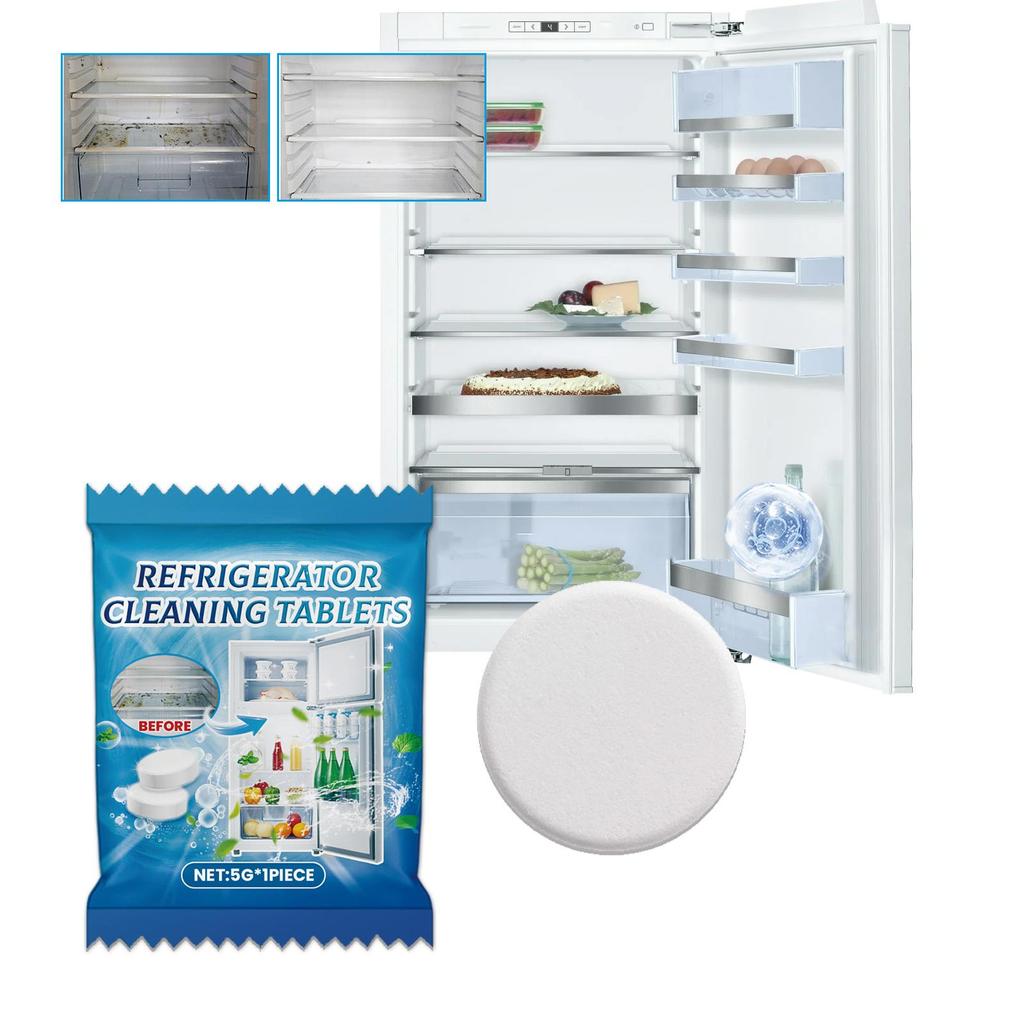 1 Stück Kühlschrankreinigungstabletten Tiefenreinigung Haushalt Gefrierschrank Ritze Entkalkung Desodorierung Reinigungschaumtabletten
