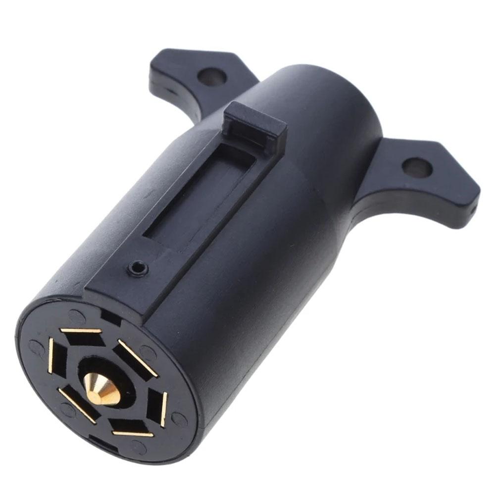 American style 7-pin 7 Way Trailer Towing Blade Round Socket Plug Connector Adapter 12V 7 PIN Plug Adapter For Trailer RV Yacht