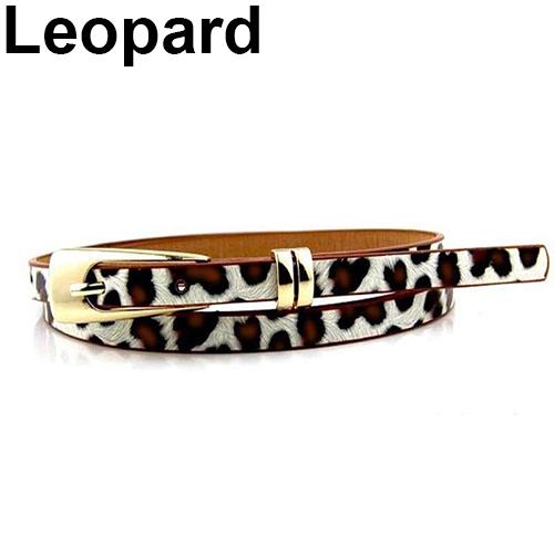 Dammode Candy Color Faux Läder Spänne Skinny Bälte Tunt midjeband Sash