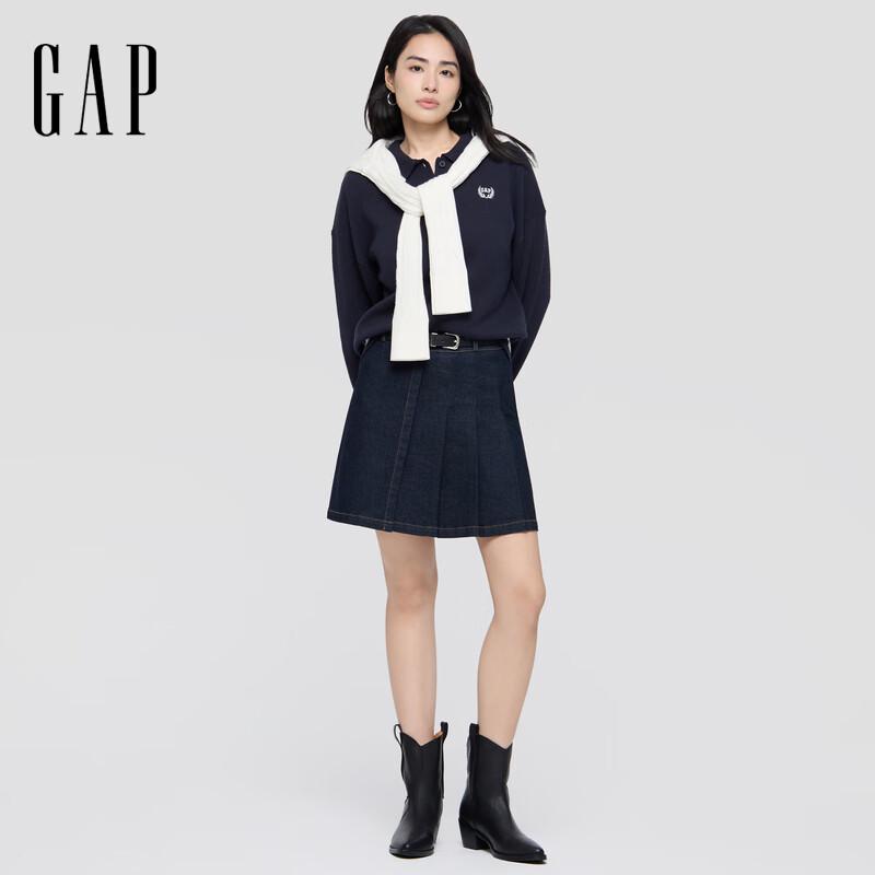 

Женская осенняя трикотажная рубашка поло Gap с вышивкой в университетском стиле L