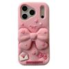 3D Pink Bow Anti-Fall Phone Case for iPhone 14/13 Pro Max