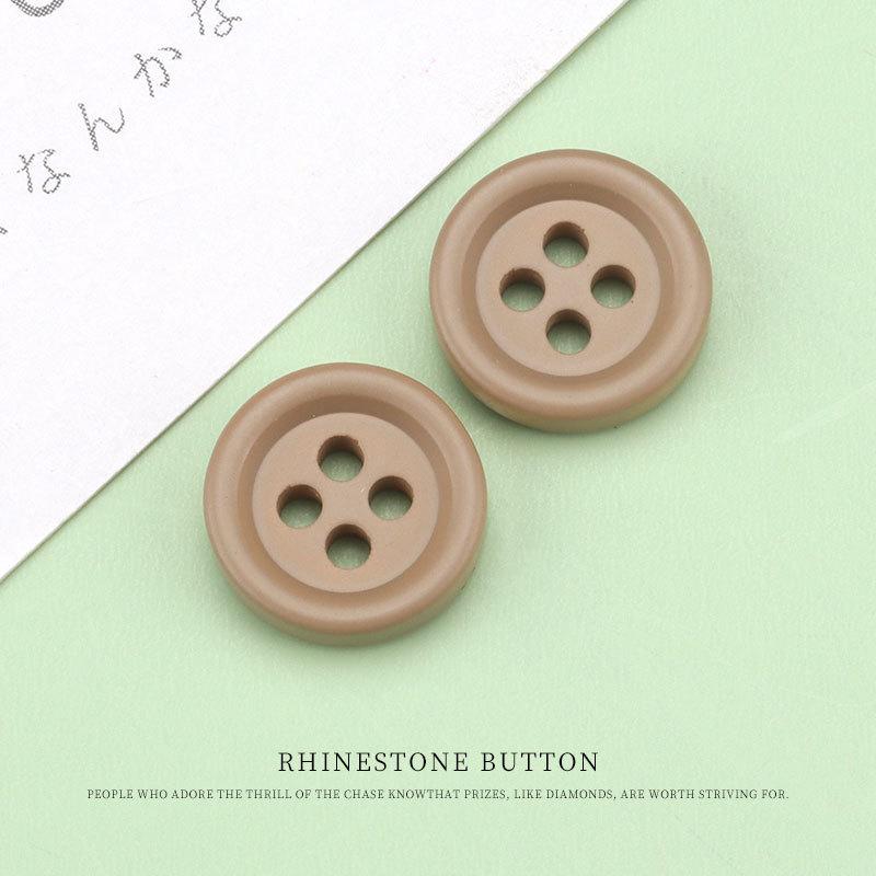 5pcs Color Round Edge Four Eyes Resin Buttons Buttons Shirt Accessories Women'S Shirts Versatile Clothes Decorative Buttons Small Buttons