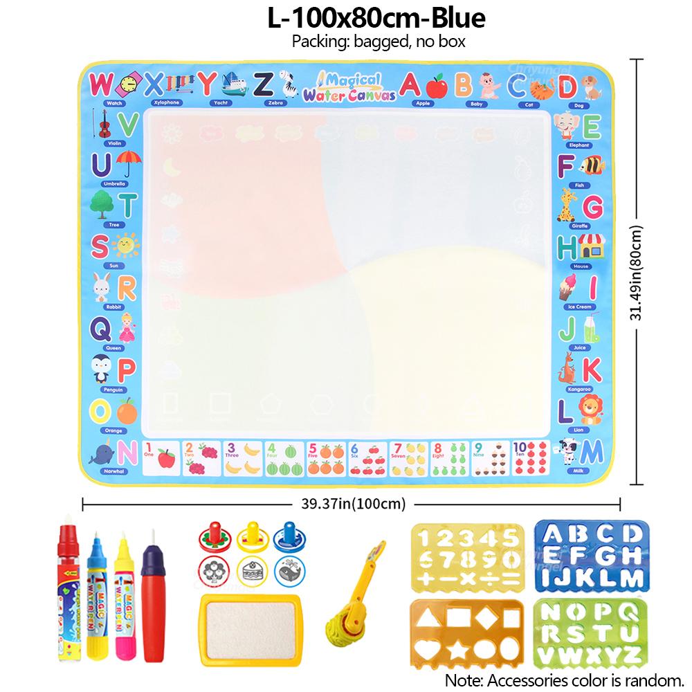 No Mess Magic Water Drawing Mat Doodle Board Reusable Educational Toy With Pens  Stamps Gift For Toddler Boys Girls