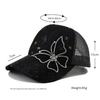 New Summer Glitter Mesh Trucker Hat Snapback Cap Chapeau Femme Fashion Messy Hair Bun Ponytail Baseball Caps For Women Bone