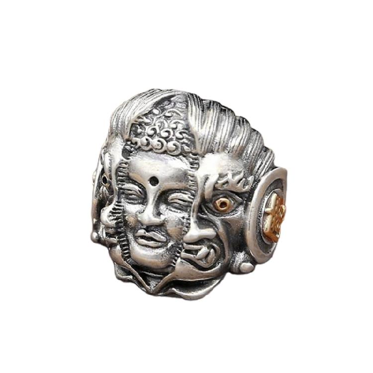 

Gothic Style Open Rings Buddhas and Devil Rings Stylish Jewelry for Anime Lovers 1