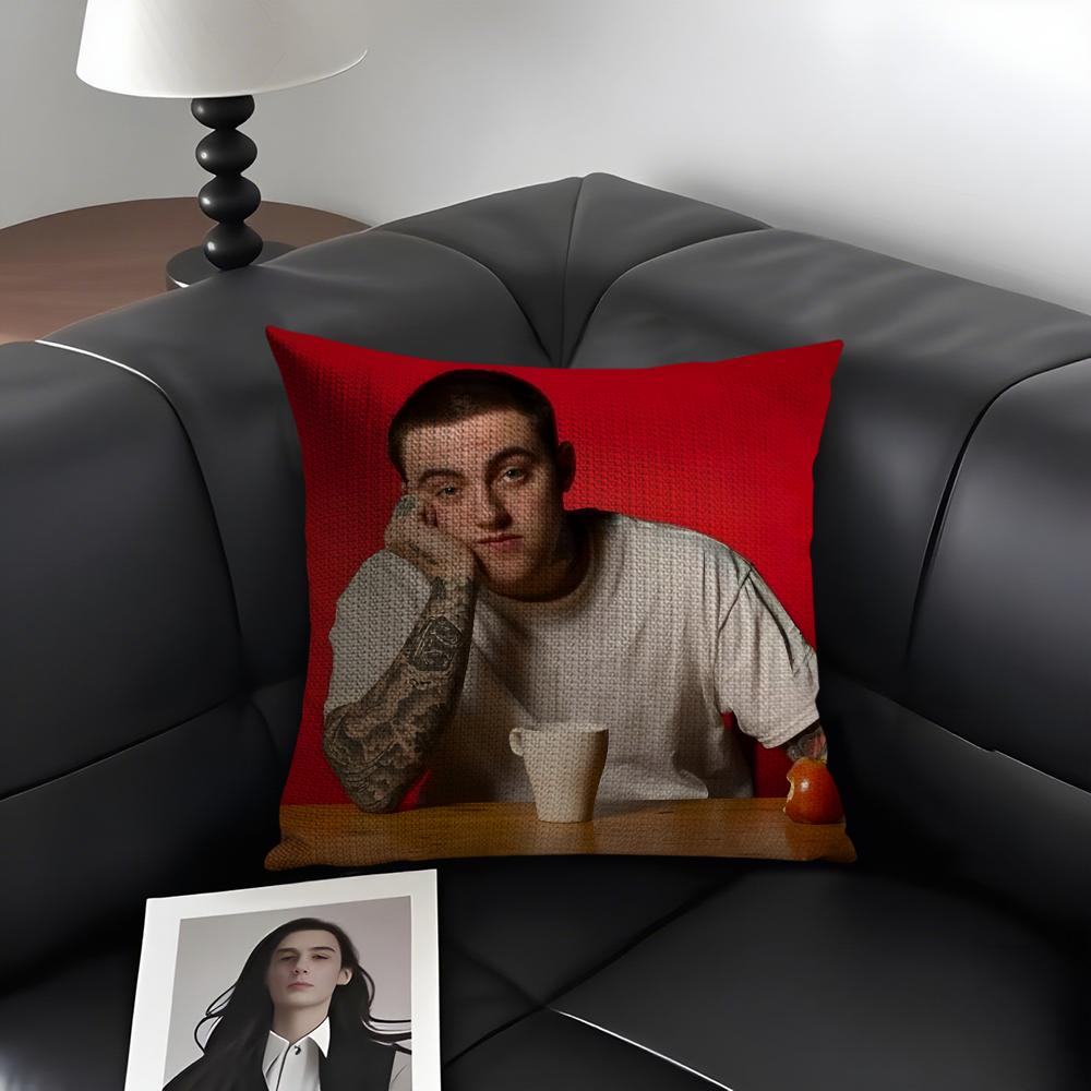 M-Mac Millerr Rapper Cushion Cover Natural Linen Organic Fabric Double-Sided Printing Sofa Home Decor Gift Pillow Case