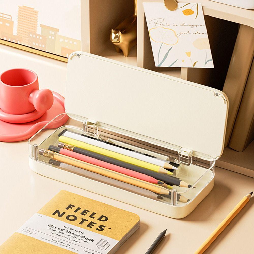 Large Capacity Pencil Case Double Layer Desktop Stationery Organizer Pen Holder  for Students