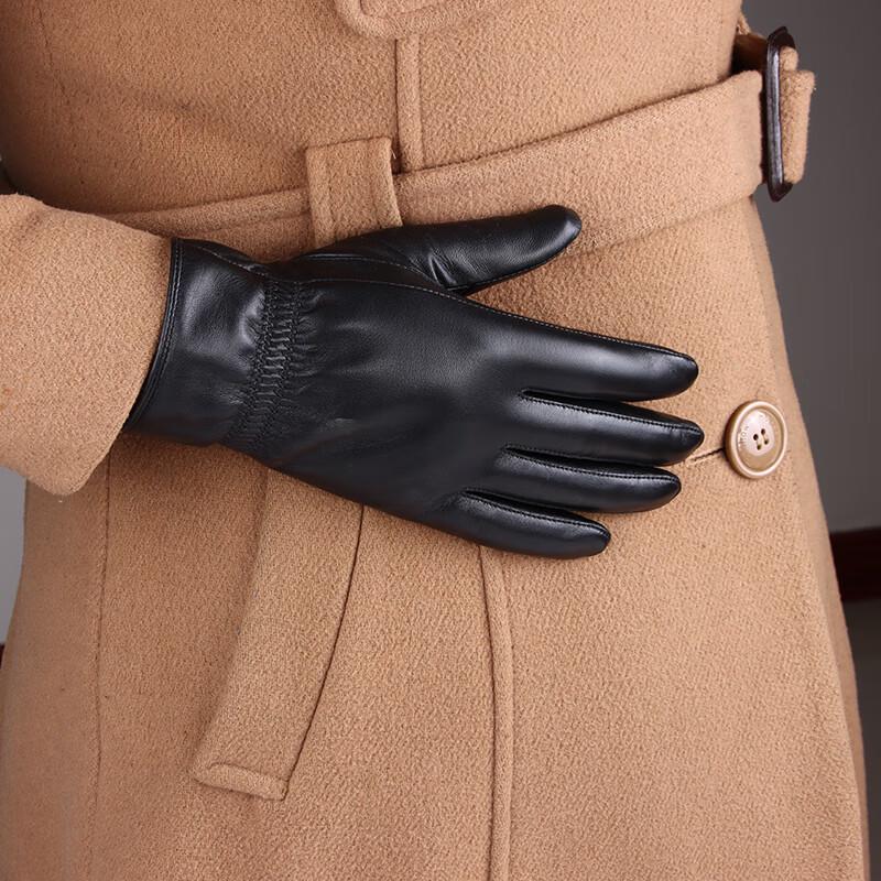 Hengyuanxiang Women's Lined Goatskin Gloves