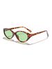 New Fashion Narrow Oval Sunglasses Tortoiseshell Accent UV Blocking Street Style Shades For Female Gift KJ125