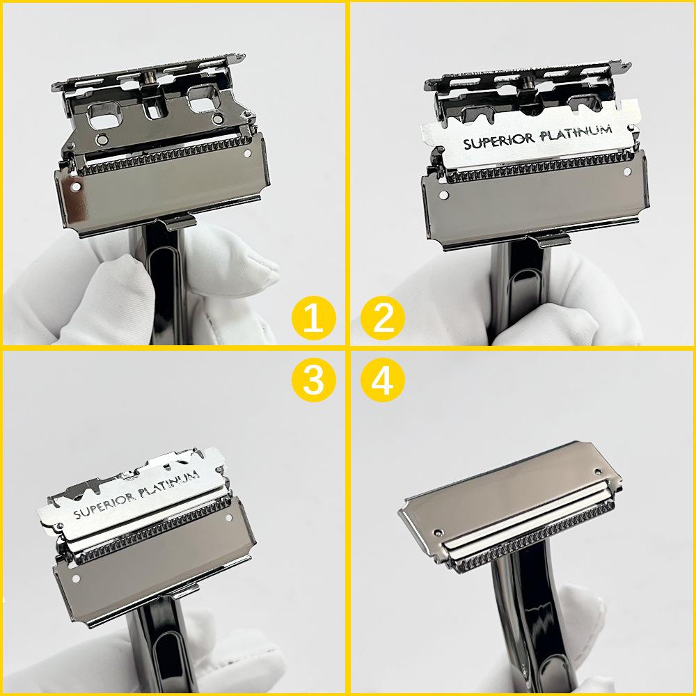 Classic Double-Layer Metal Razor Stand for Manual Shaving Razors