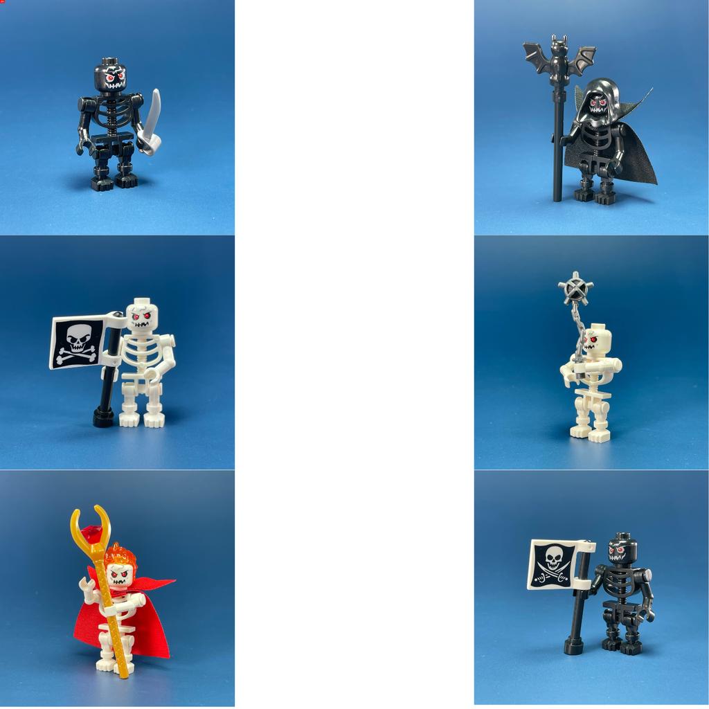 MOC Bricks DIY Dark Messenger Magicians Group Skull Skeleton Horse Building Blocks Mini Dolls Toys For Kids Gifts