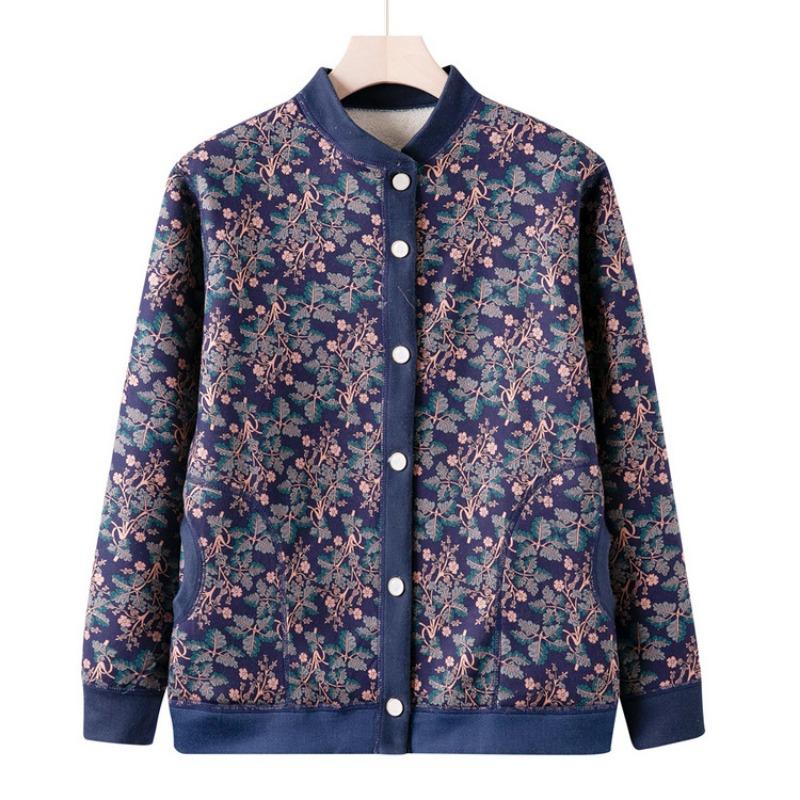 Mom autumn knitted sweater jacket new middle-aged and old casual sweater cardigan women's grandma top for the elderly