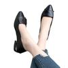 Flat-soled Single Shoes Women's 2025 New Spring and Autumn Shallow Mouth Thick Heel Pointed Women's Shoes Soft Leather Soft Sole Versatile Leather Sho