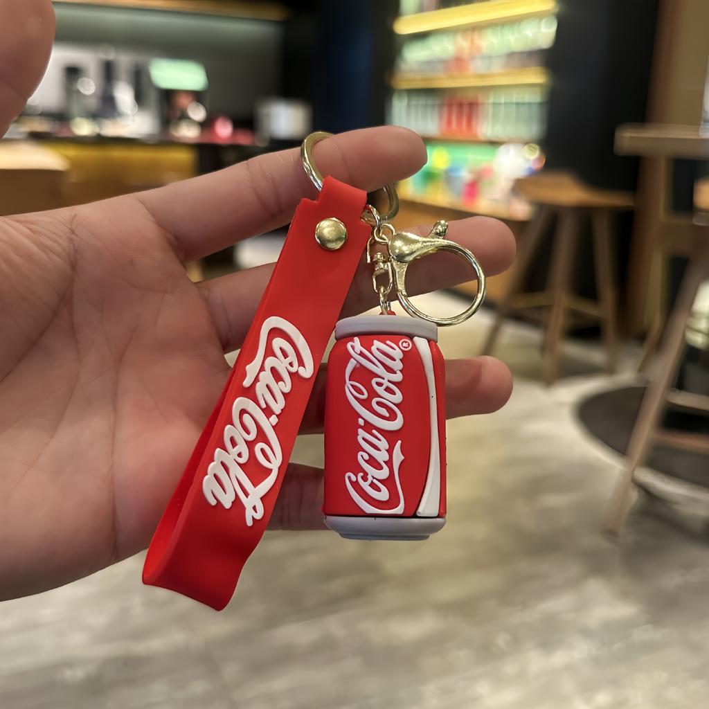 Cartoon Super Simulation Coke Sprite Drink Bottle Can Couple Bag Car Pendant Small Gift Keychain