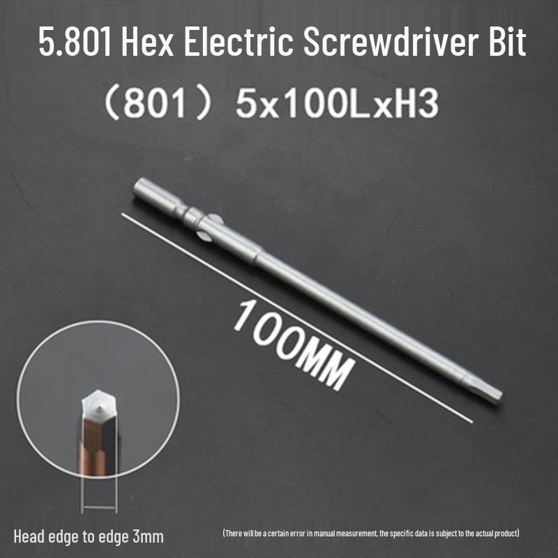 Extended Hexagonal S2 Steel Electric Screwdriver Bit with 5mm/6mm Shank