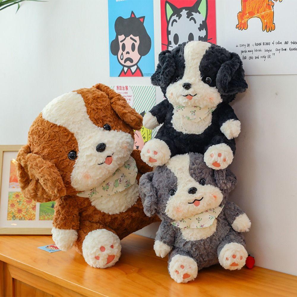 

Пушистый плюшевый кукла-собака, имитация плюшевой игрушки для собак, плюшевая игрушка для щенков, вечеринки по случаю дня рождения 23cm коричневый