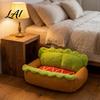 Removable Cover Pet Nest Hot Dog Bed Cozy Cute Washable Comfortable Dachshund Bed Mat Soft Plush for Small Dogs Cats Decorative Living Room