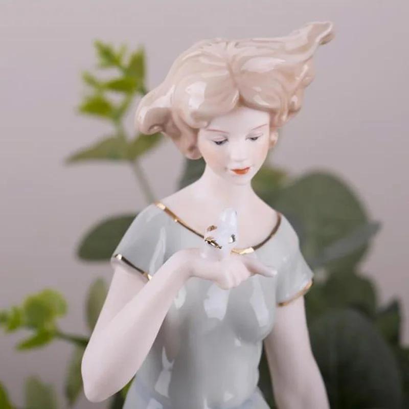 Figurine Bellezza in Ceramica Europea Artigianato Arredamento Casa Decorazione Porcellana Occidentale Artigianato Ornamento Regalo di Matrimonio