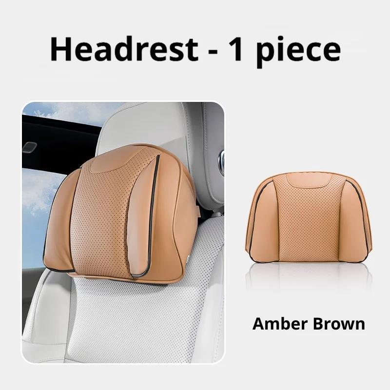 For XPENG Car Headrest Pillow Lumbar Support Nappa Leather Breathable Fit P7 P7+ G6 G7 G9 X9 L03 MONA Car Interior Accessories