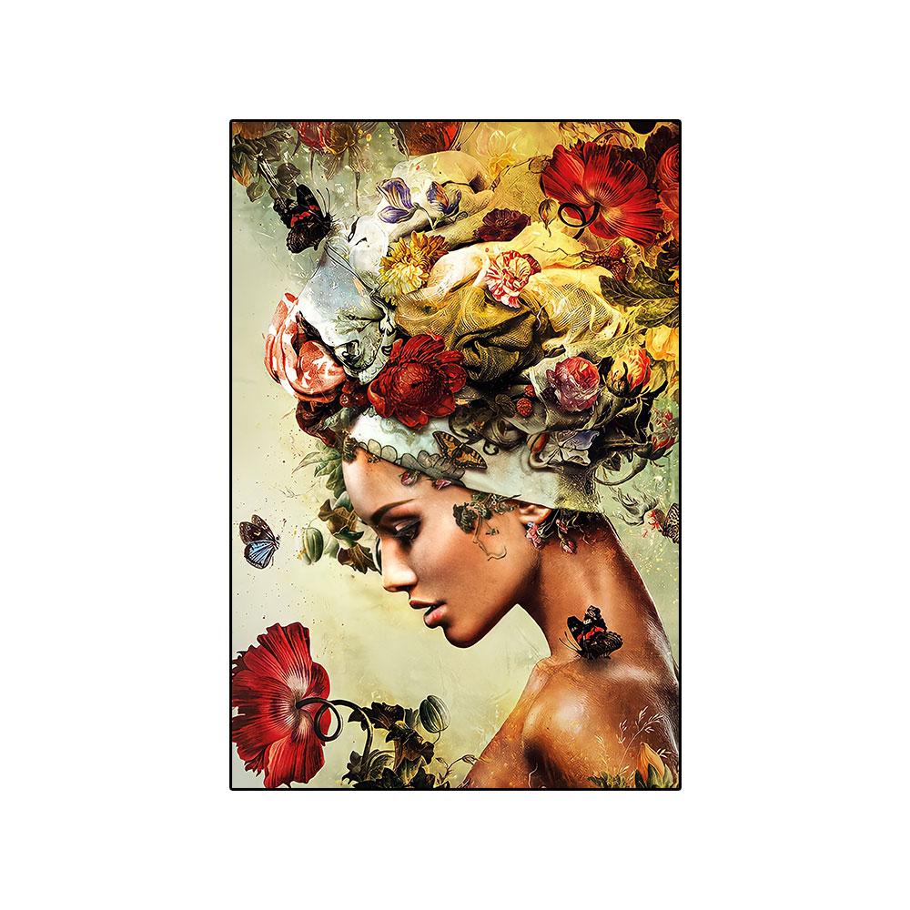 

Абстрактная женская картина с цветами на холсте, современная красота, постеры для девочек, настенное искусство для спальни, украшения гостиной, Cuadros 21x30cm No Framed