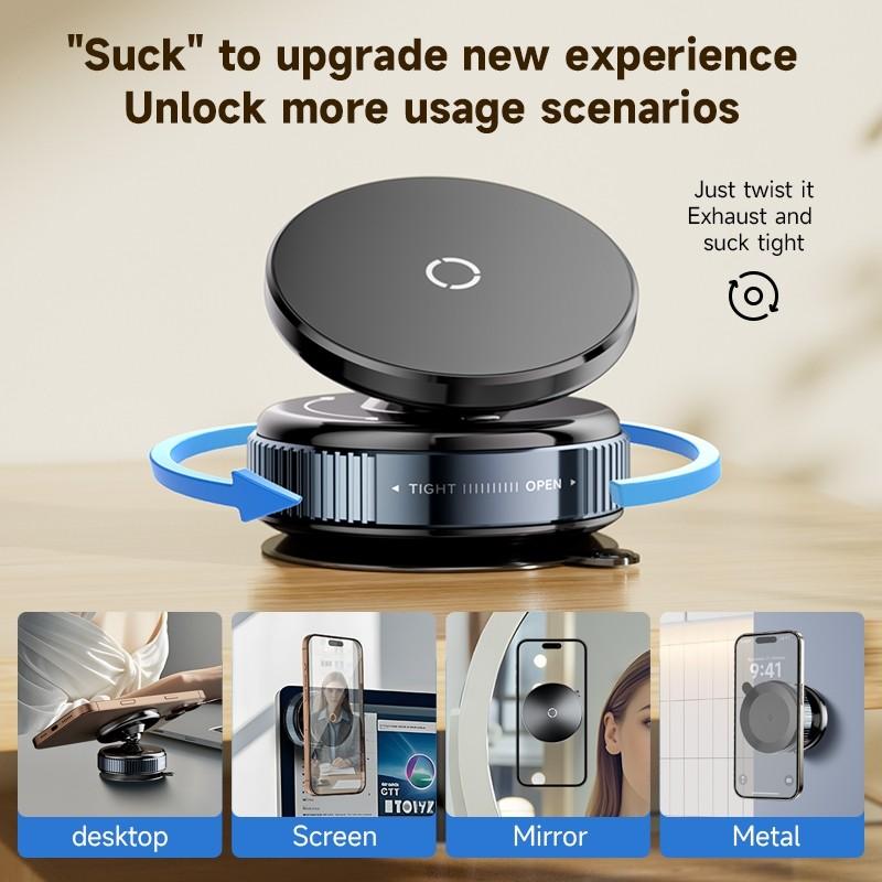 360° Drehbarer Vakuum-Saugfuß Handy Feste Halterung Ständer Stark Magnetisch Haushalt Handyhalter