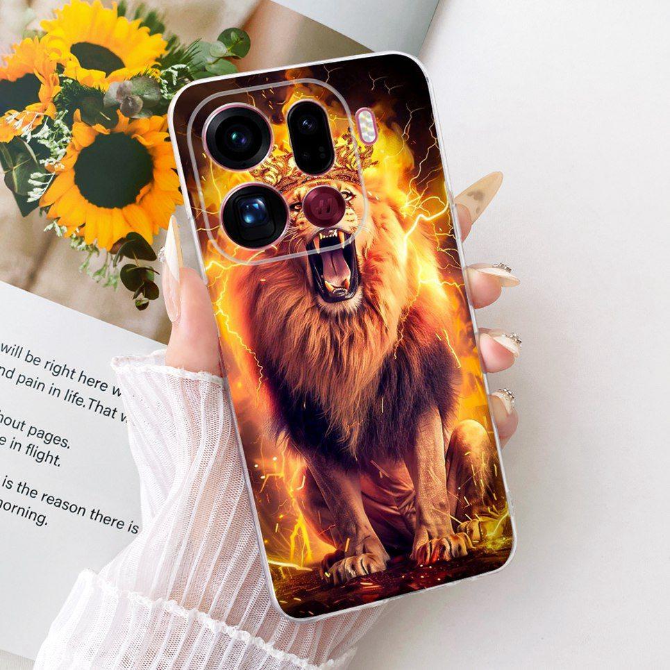 For Oppo Find X9 X9Pro Phone Case On Oppo Find X9 Pro Casing Cool Dragon Lion Tiger Cartoon Back Cover Clear Soft Silicone Coque